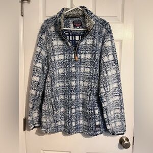 Blue and White Sherpa Jacket